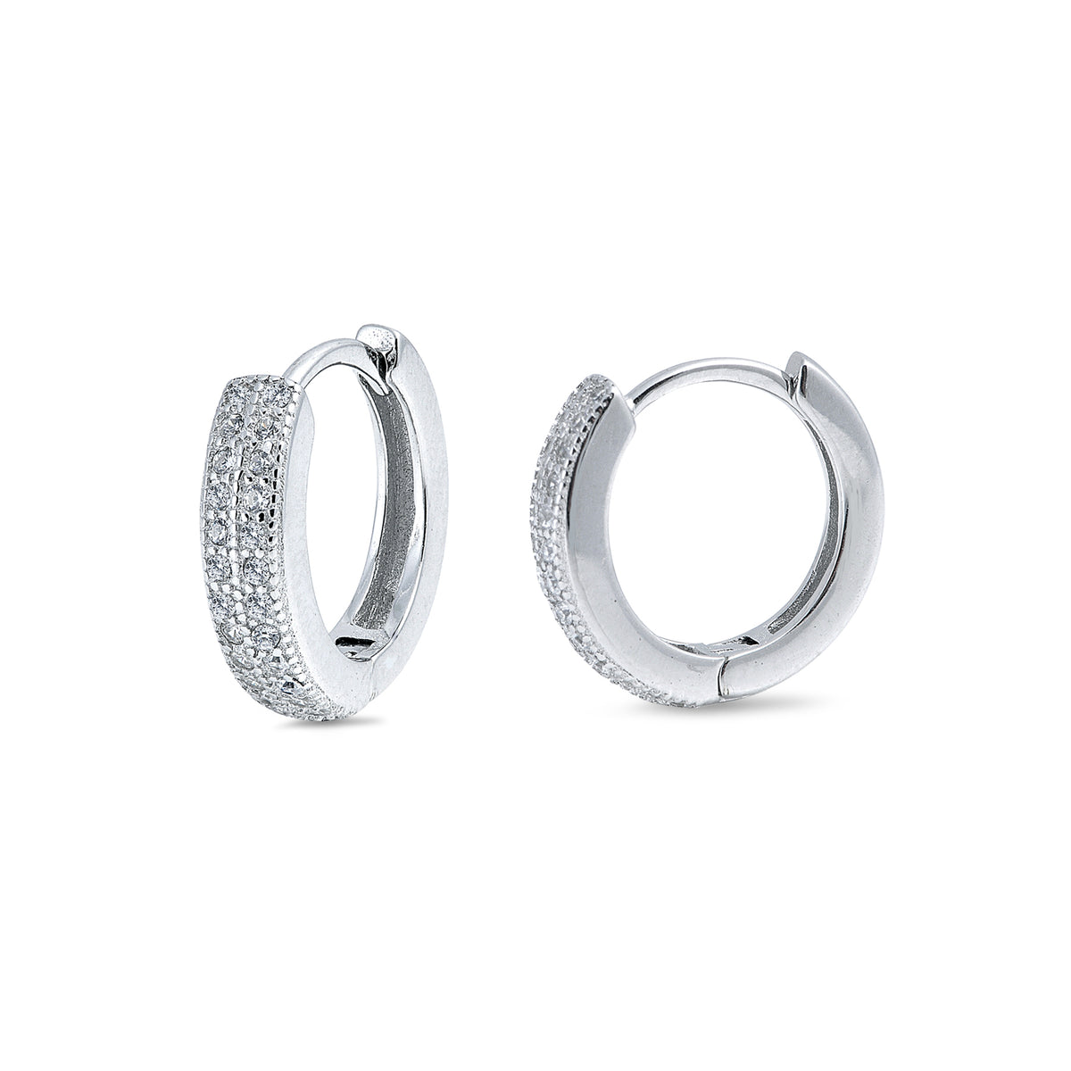 Silver Huggie Earrings