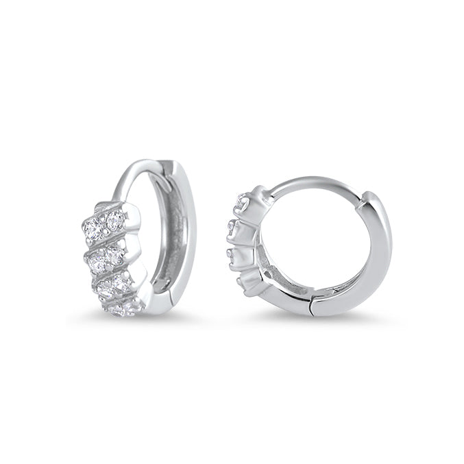 Silver Huggie Earrings