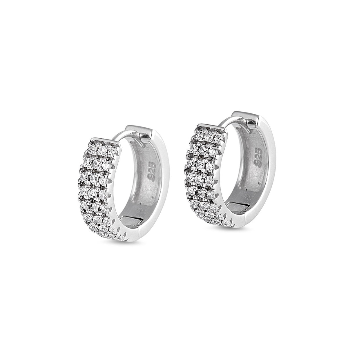 Silver Huggie Earrings