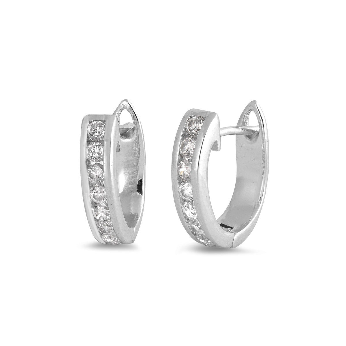Silver Huggie Earrings