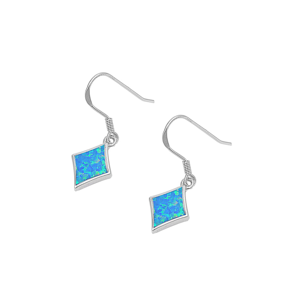 Silver Lab Opal Earrings