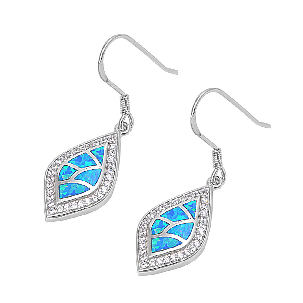 Silver Lab Opal Earrings