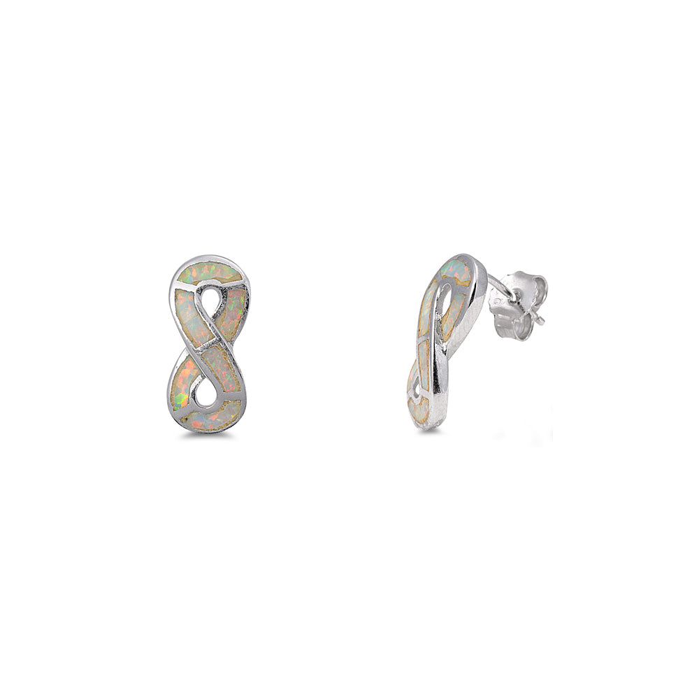 Silver Lab Opal Earrings