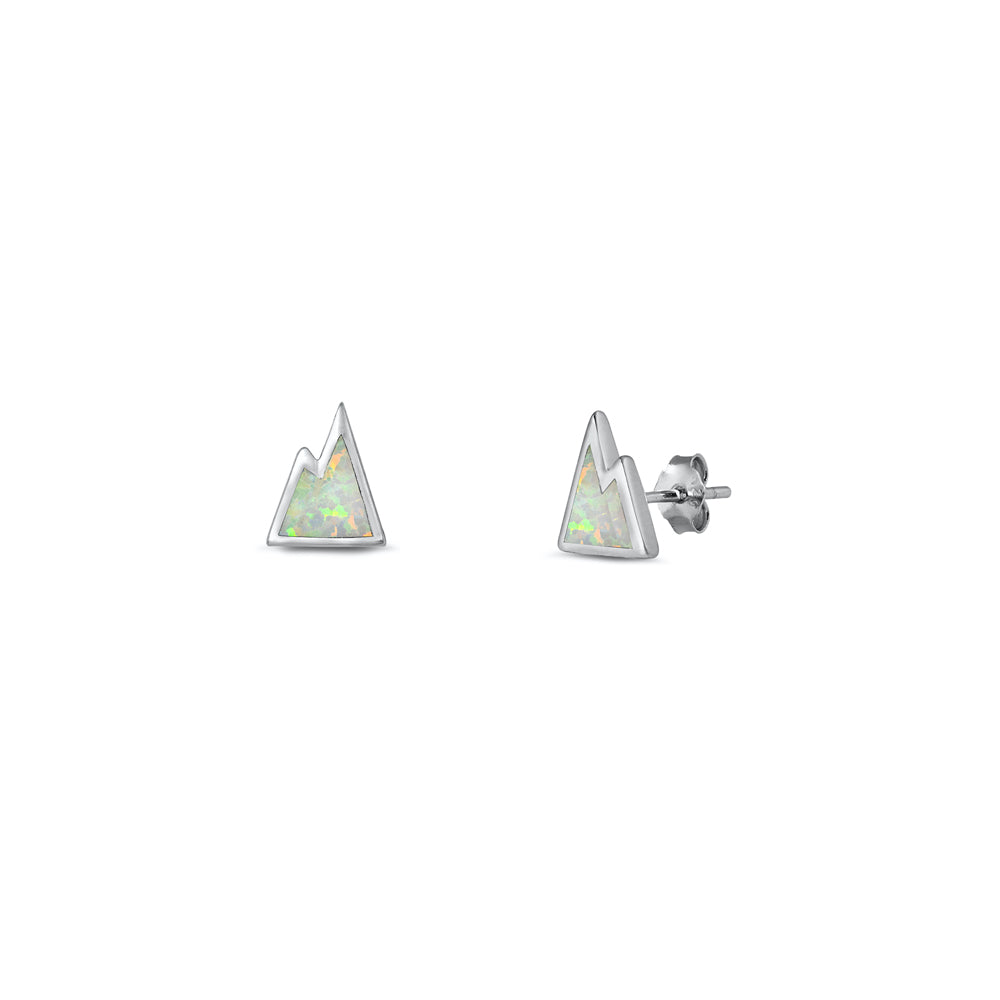 Silver Lab Opal Earrings - Mountain