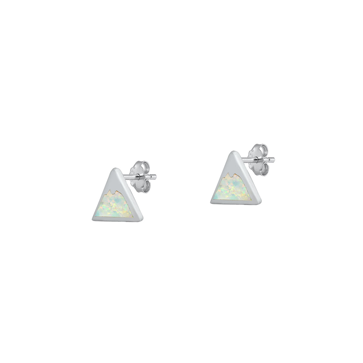 Silver Lab Opal Earrings - Mountain