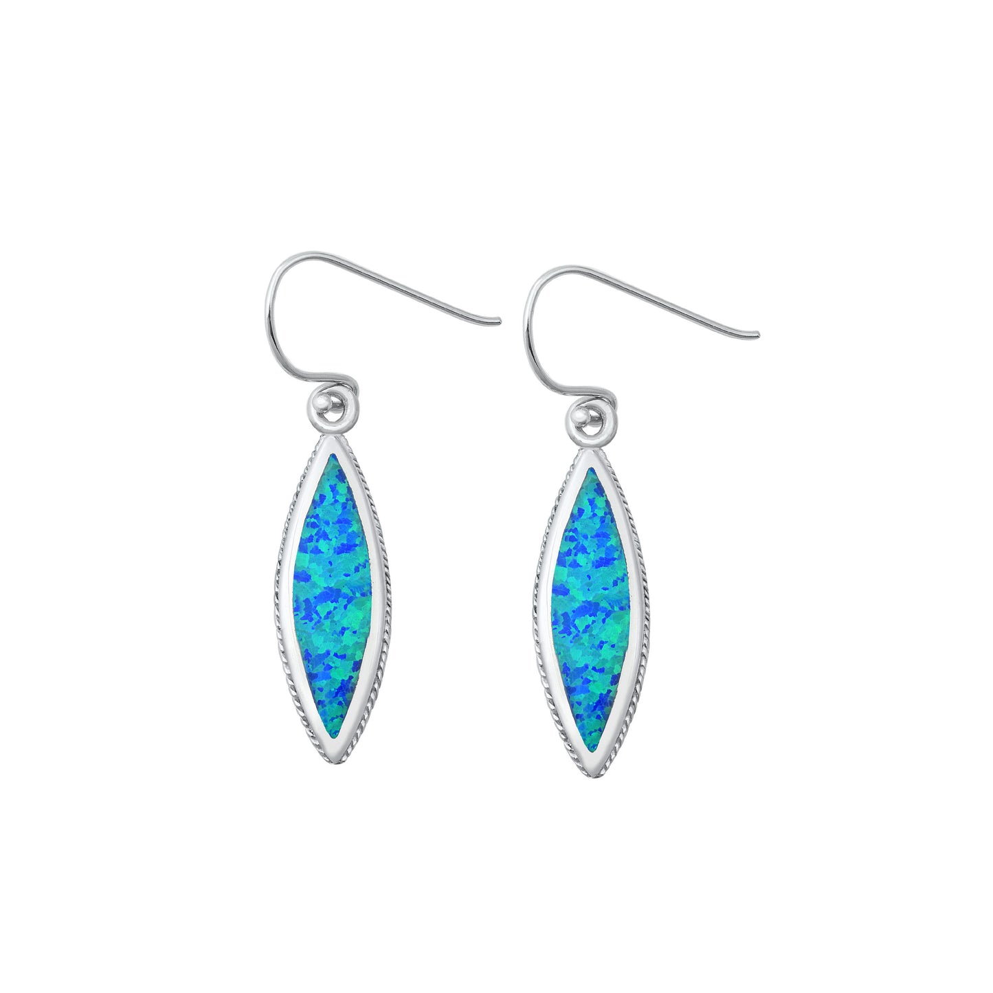 Silver Lab Opal Earrings