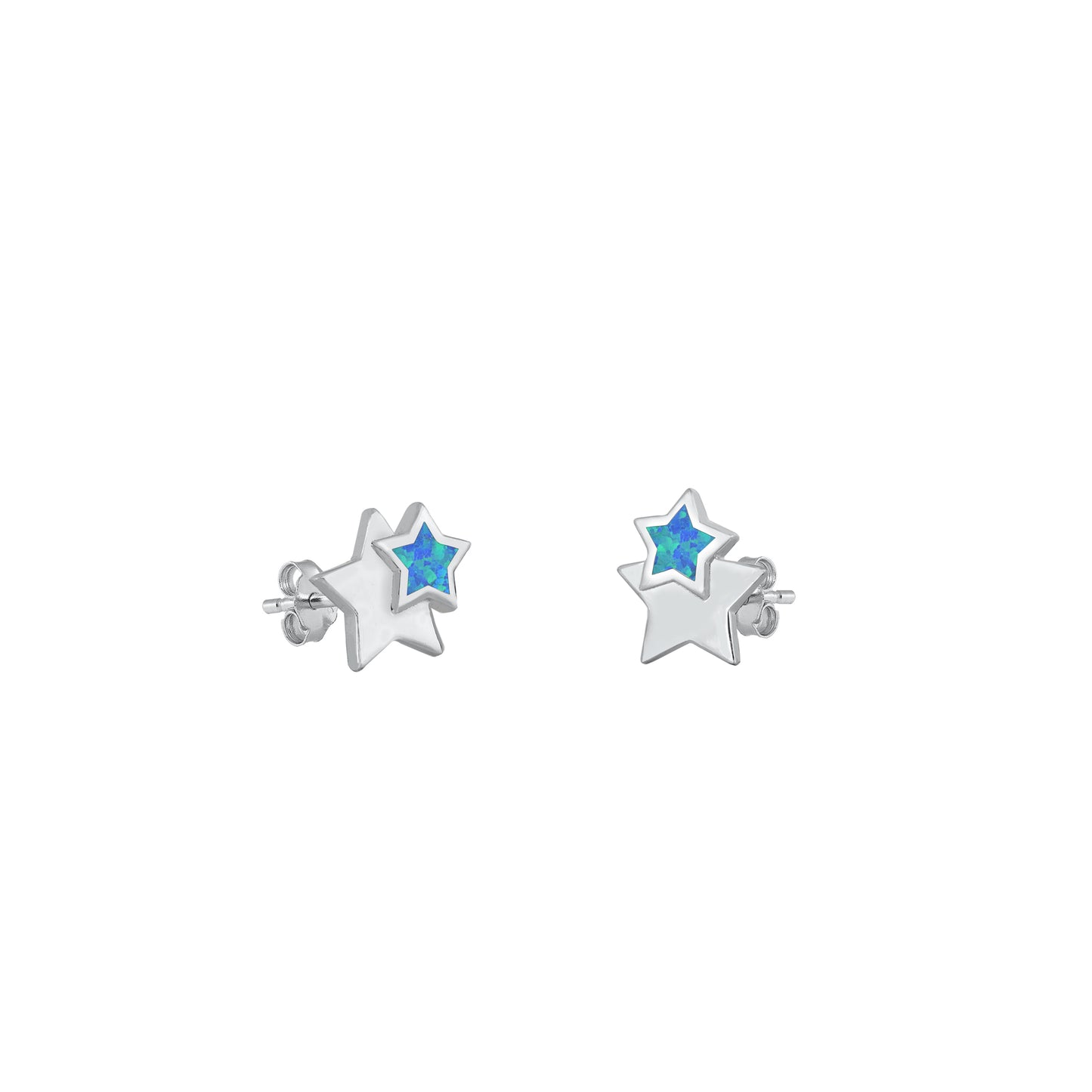 Silver Stud Earrings - Stars