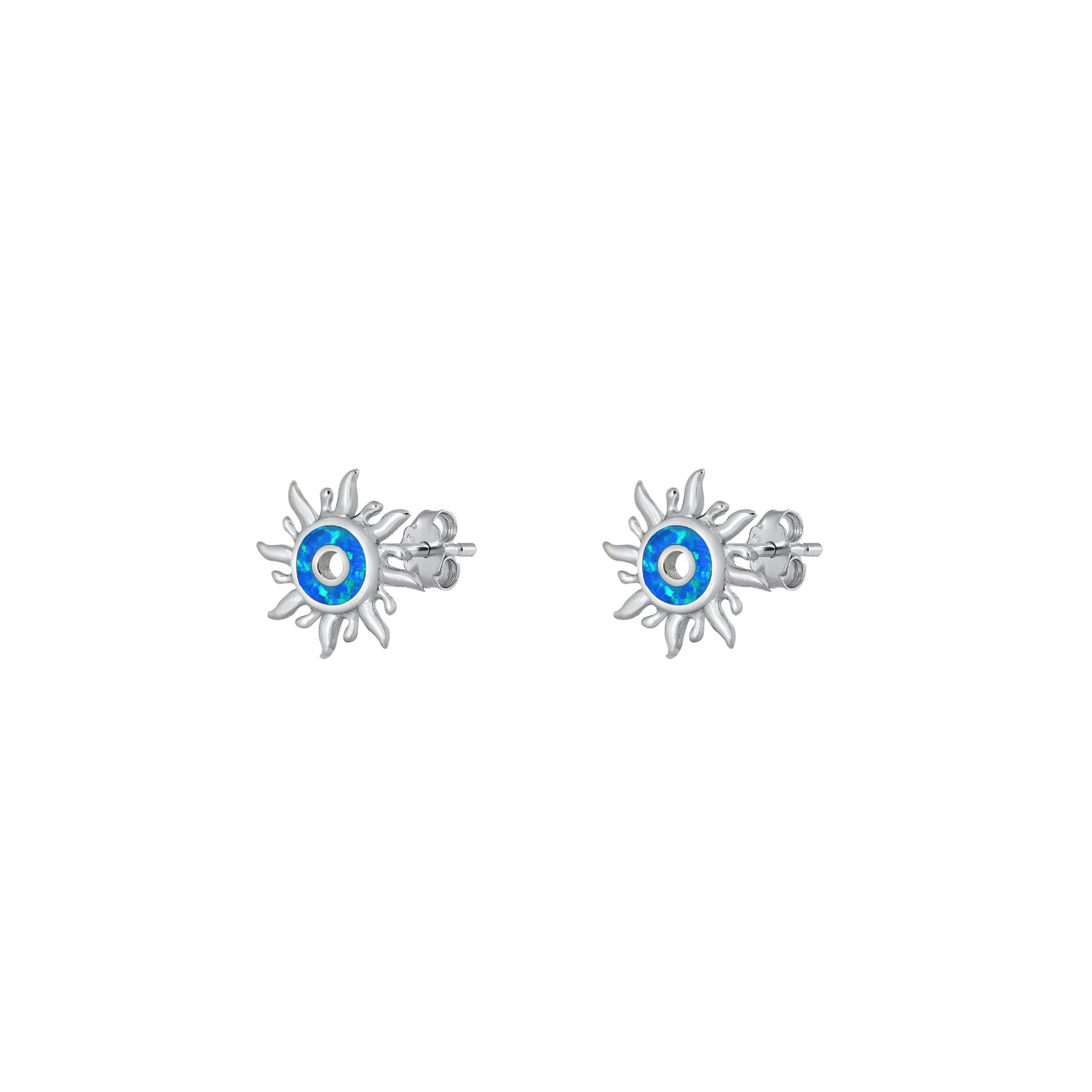 Silver Stud Earrings - Sun