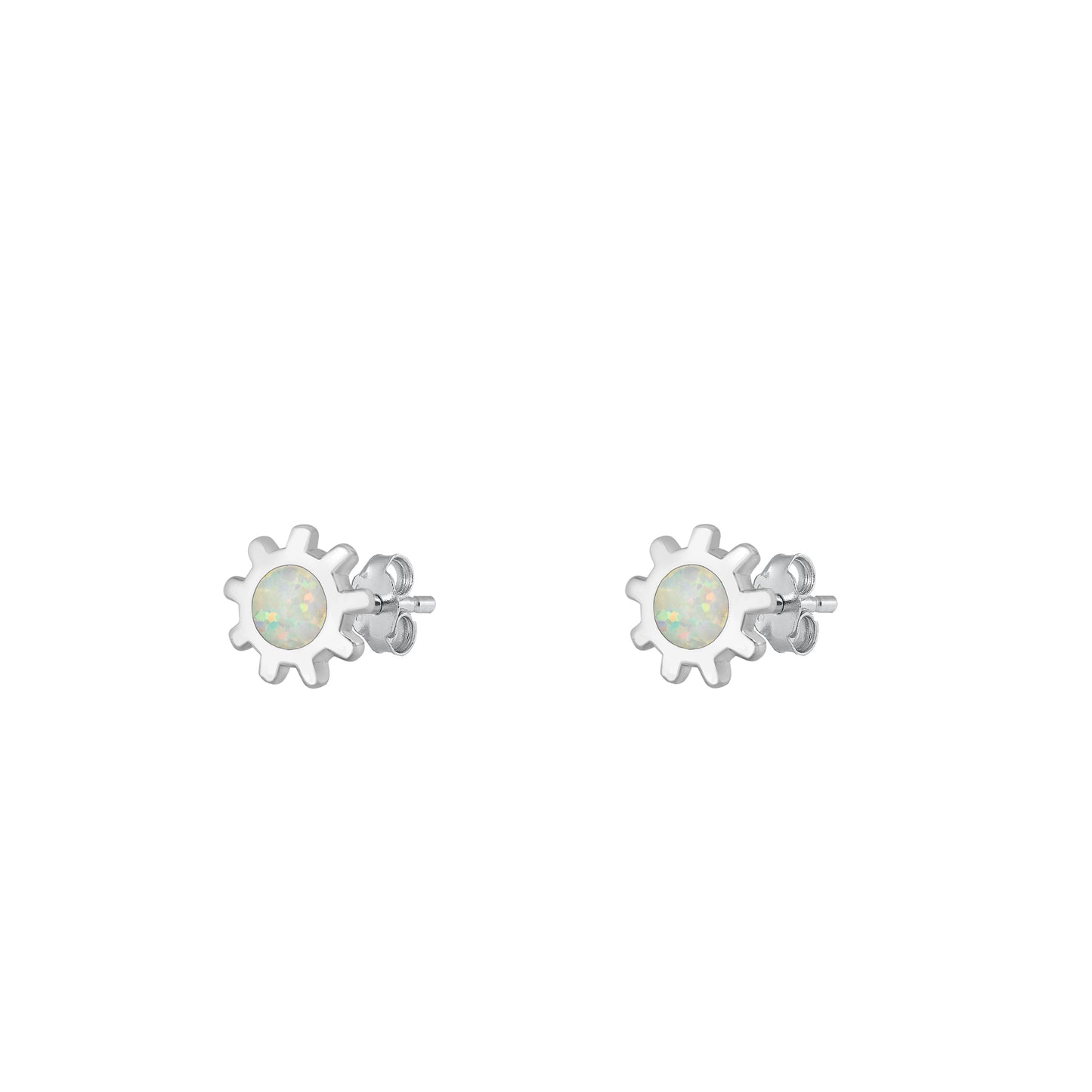 Silver Stud Earrings - Sun