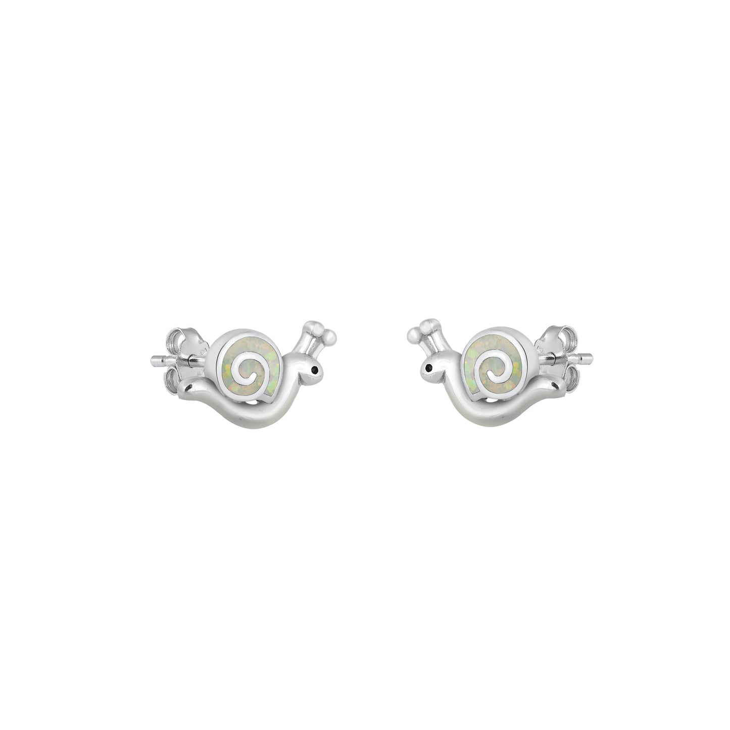 Silver Stud Earrings - Snail