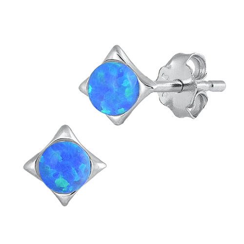 Silver Lab Opal Earrings