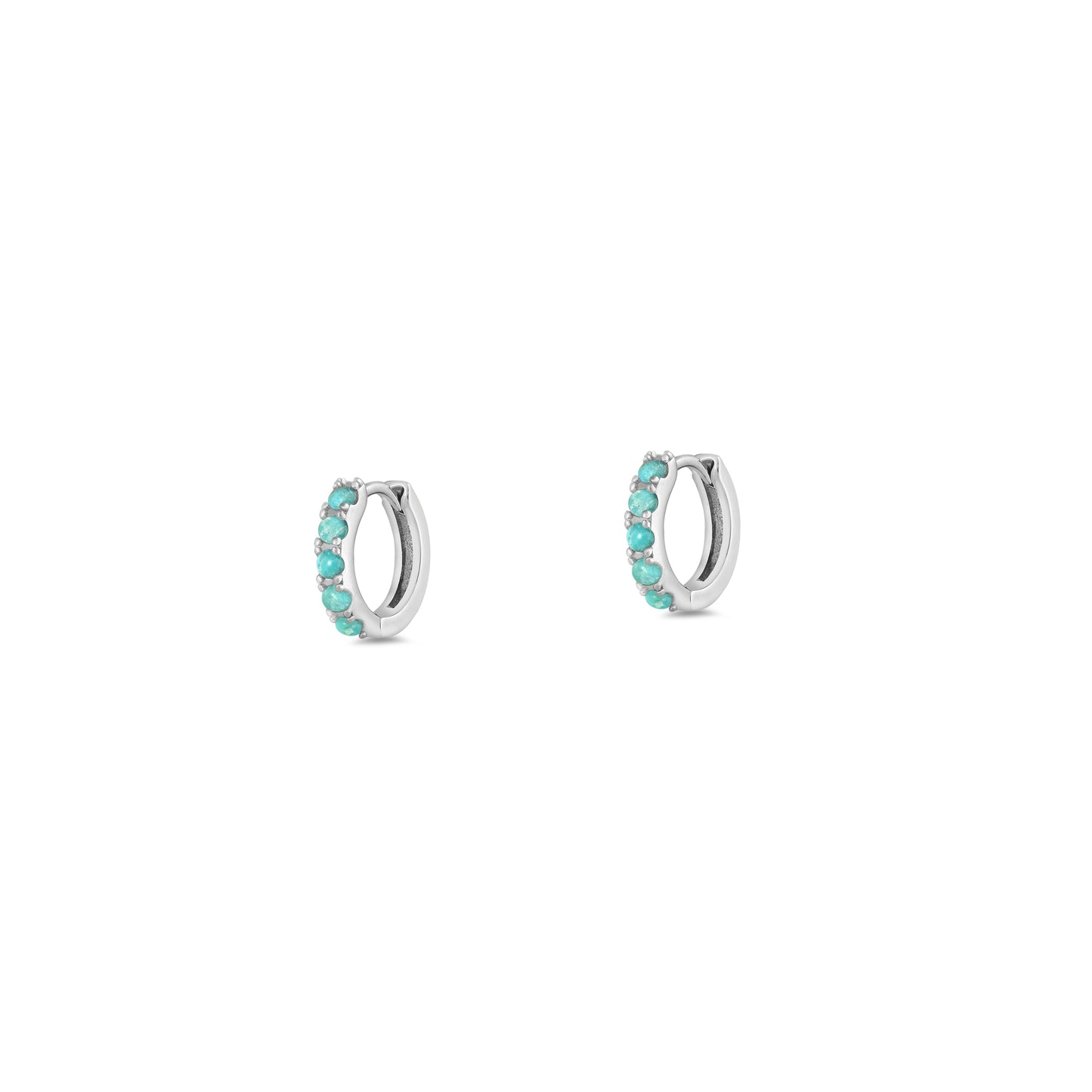Silver Stone Hoop Earring