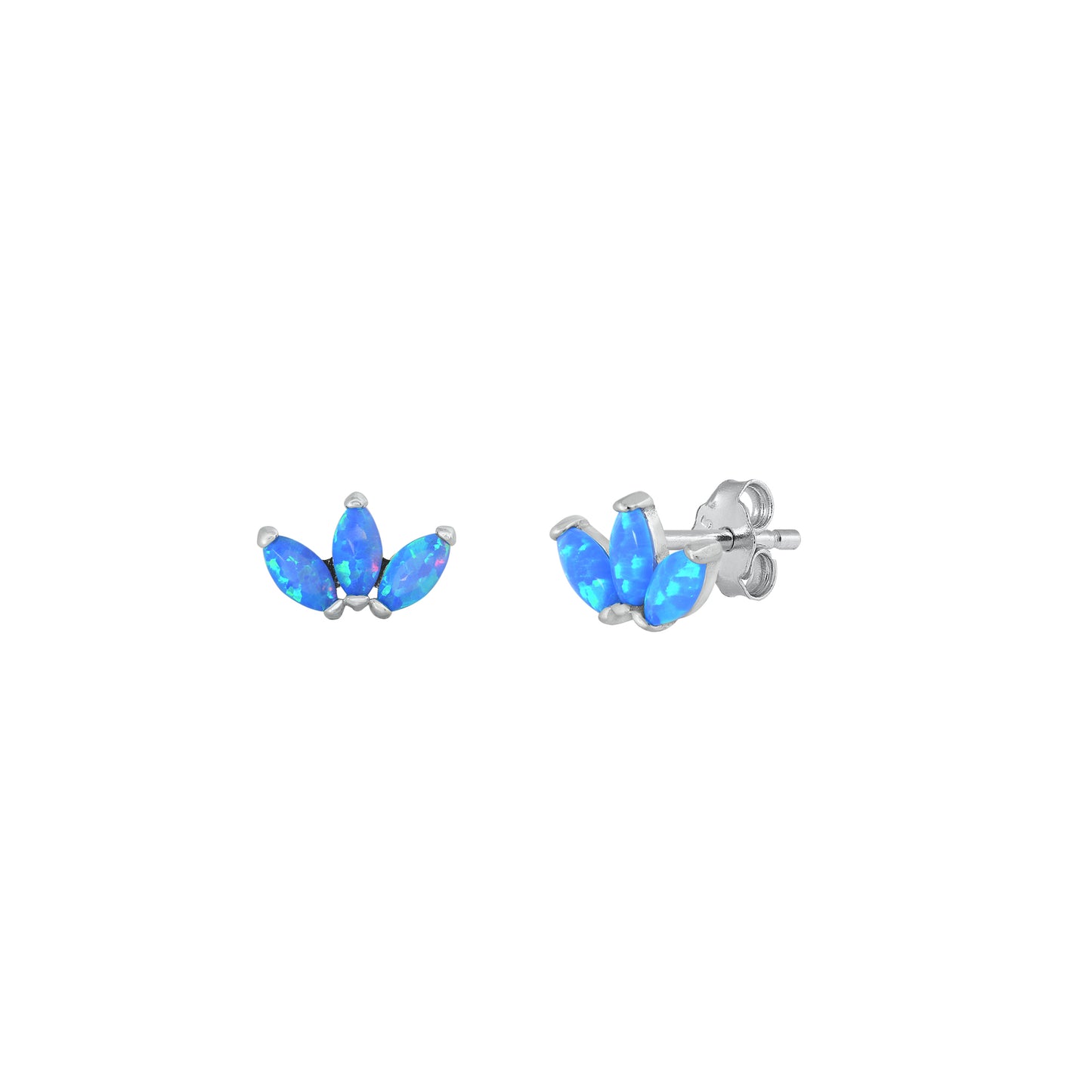 Silver Lab Opal Earrings