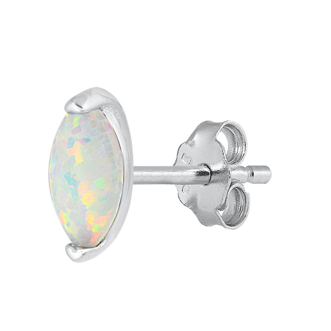 Silver Lab Opal Earrings