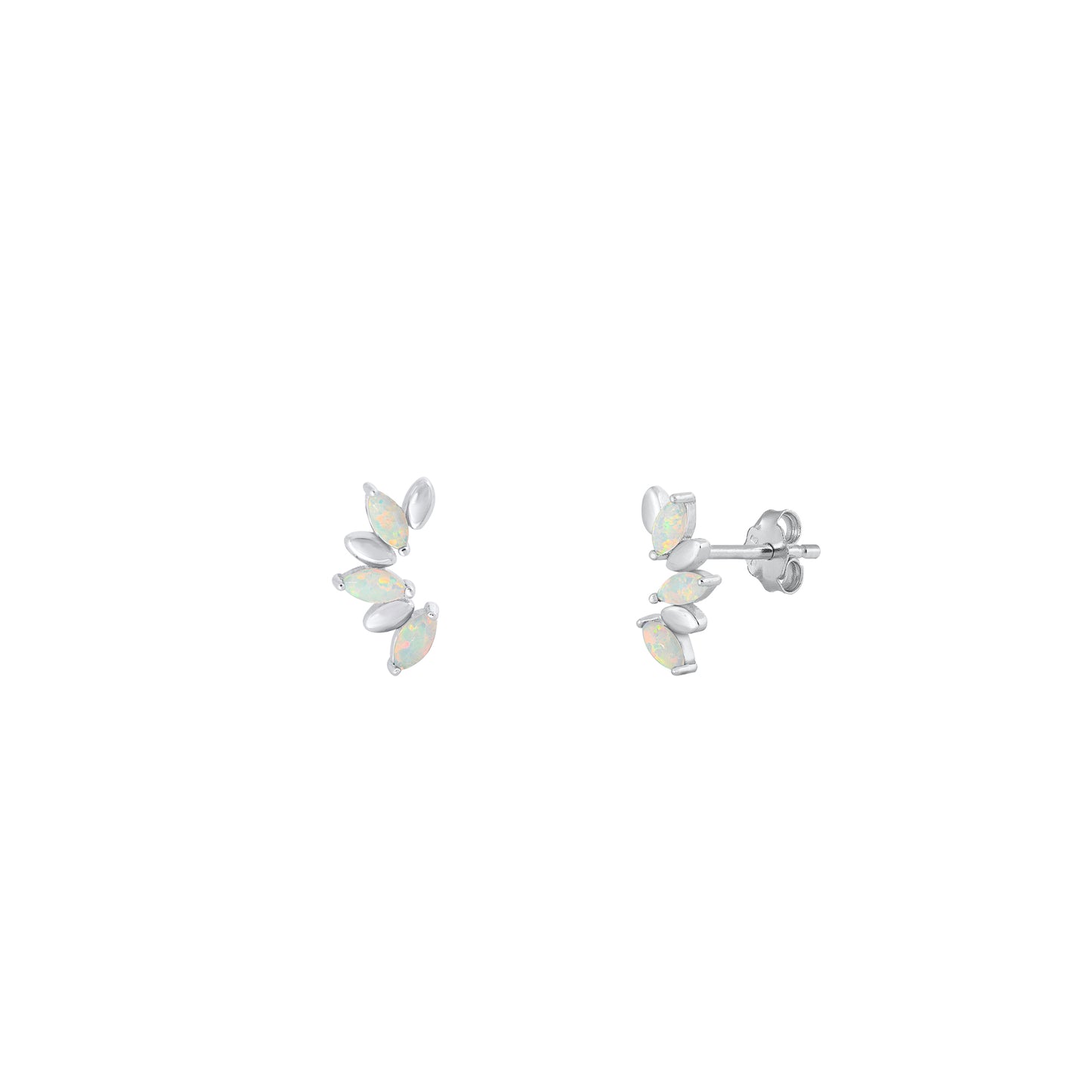 Silver Lab Opal Earrings