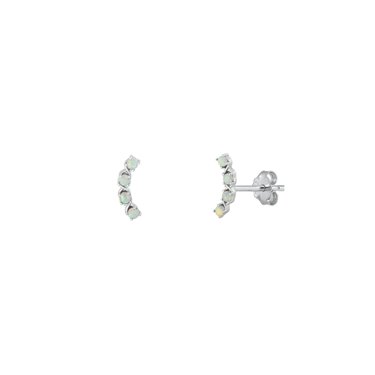 Silver Lab Opal Earrings