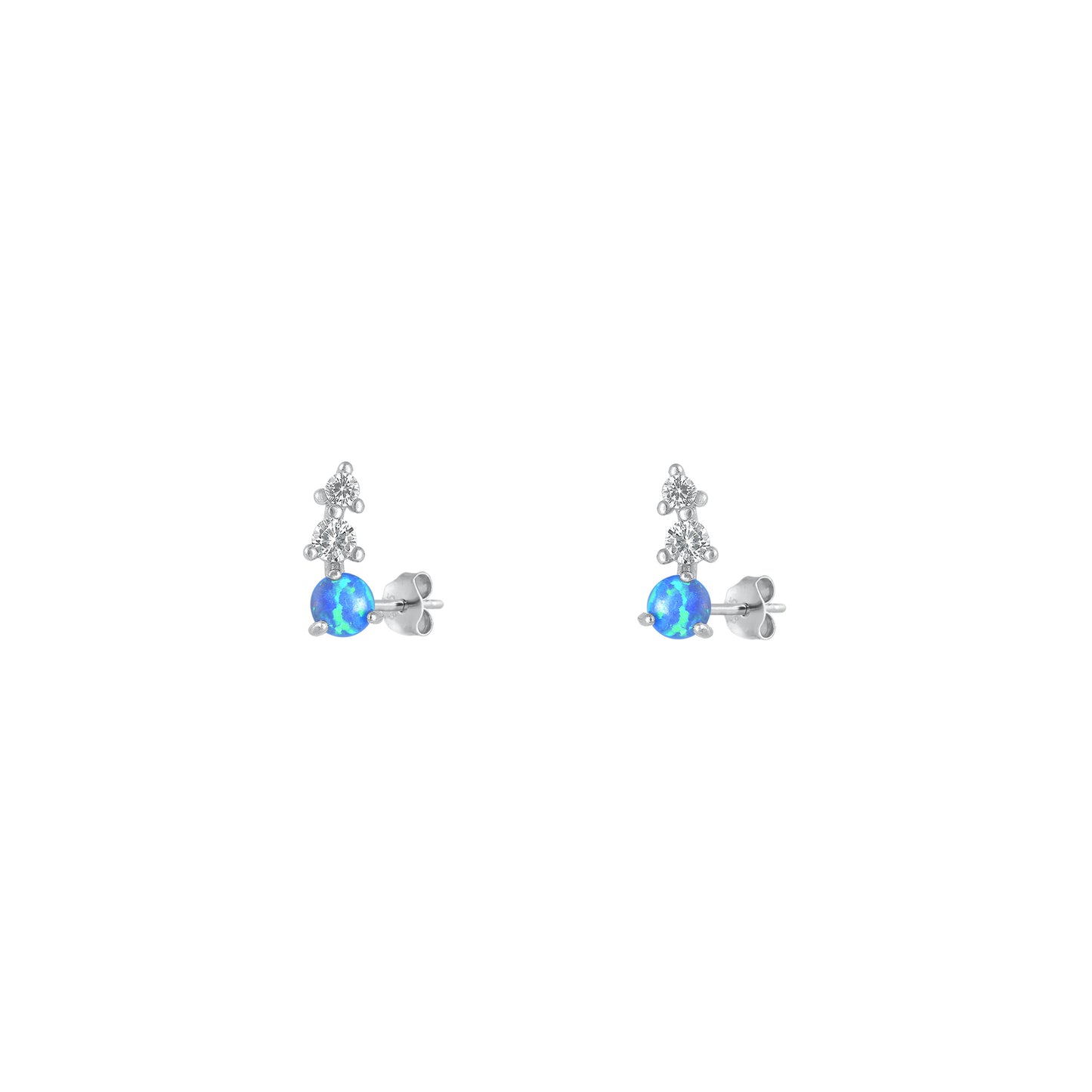 Silver Lab Opal Earring