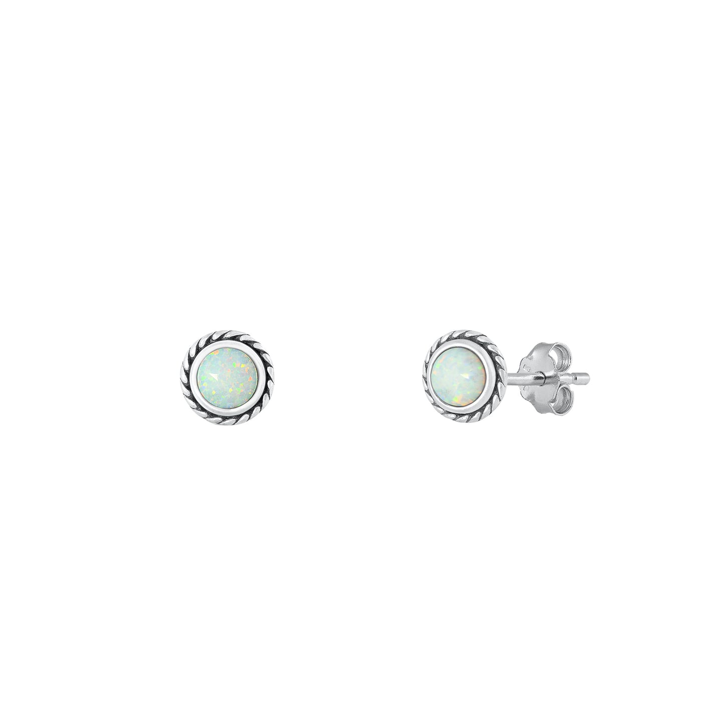 Silver Lab Opal Earrings