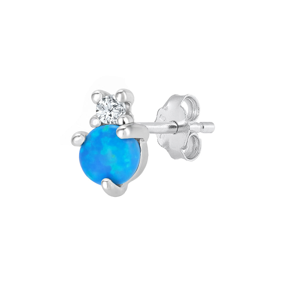 Silver Lab Opal Earrings