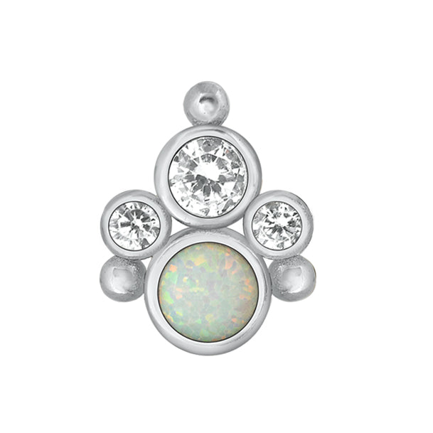 Silver Lab Opal Earrings