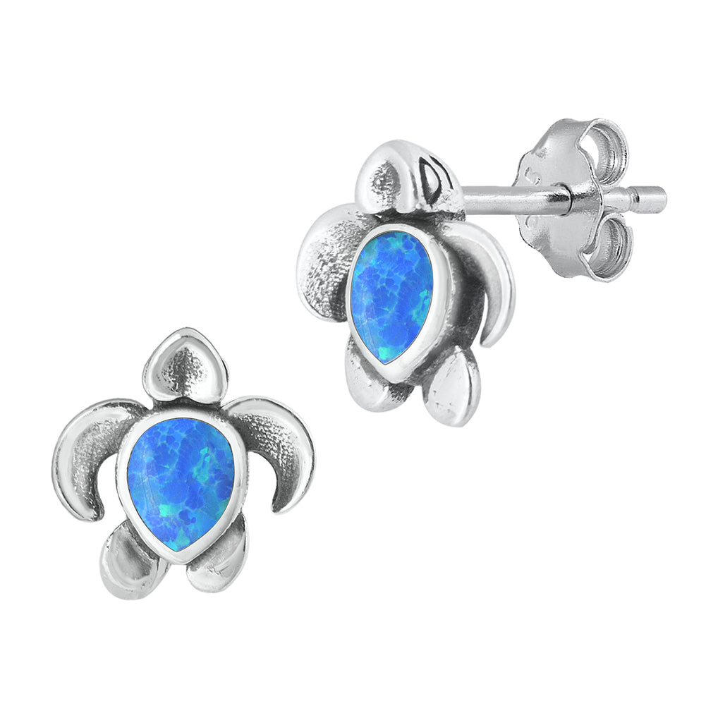 Silver Lab Opal Earrings