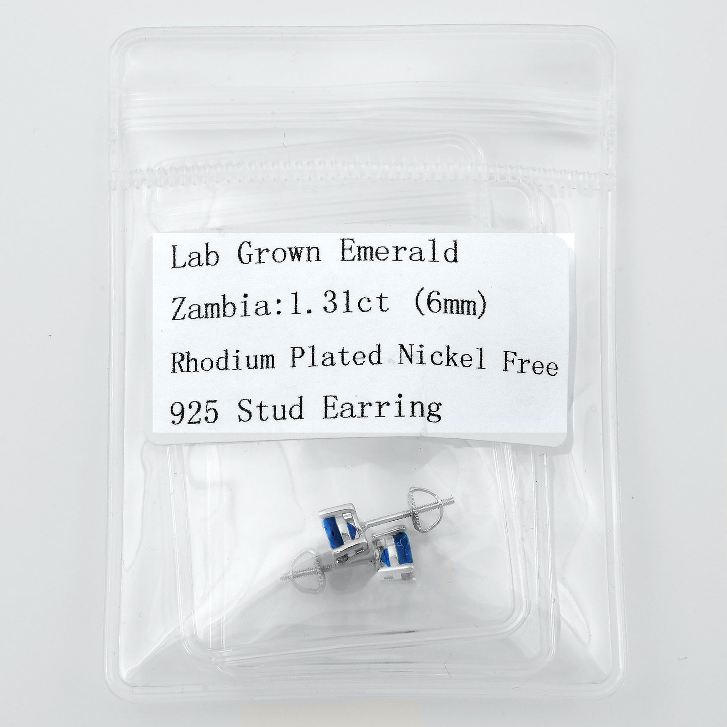 Lab Sapphire Earrings - 6 mm