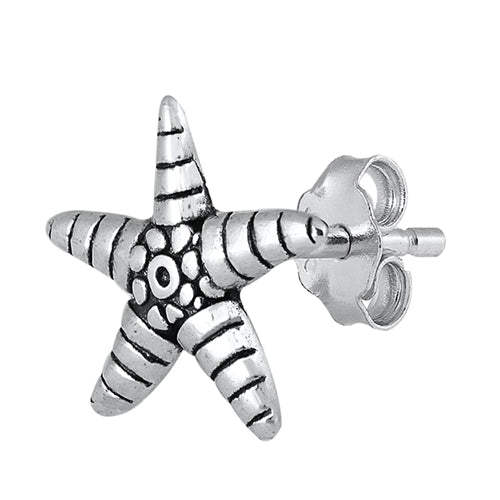 Silver Stud Earrings - Starfish