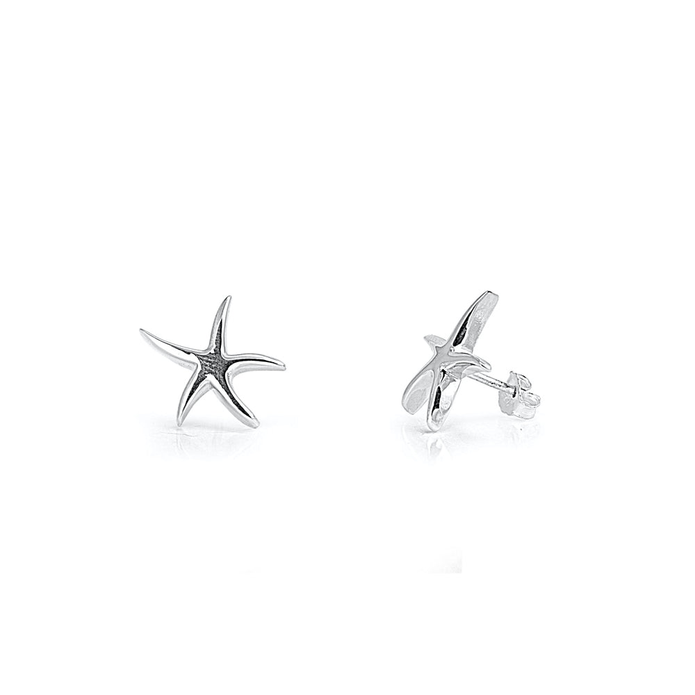 Silver Stud Earrings - Starfish