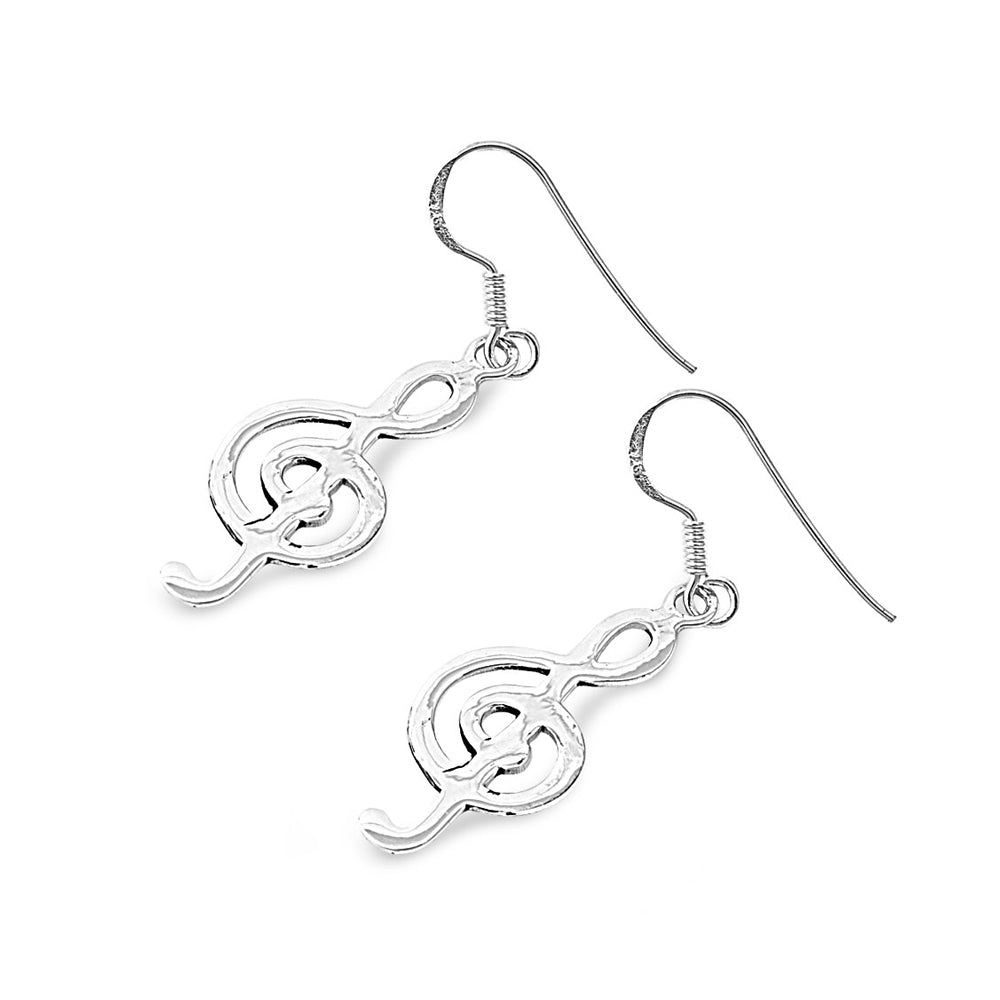 Silver Earrings - Music Note