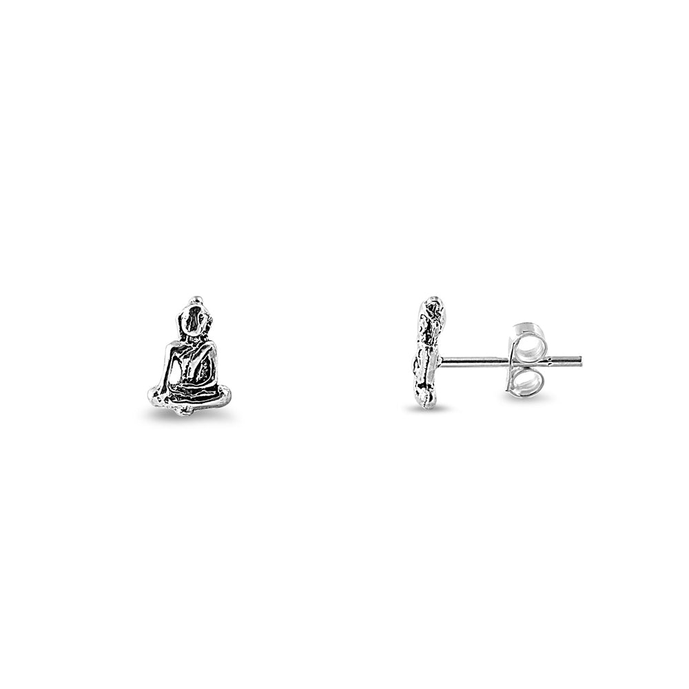 Silver Stud Earrings - Buddah
