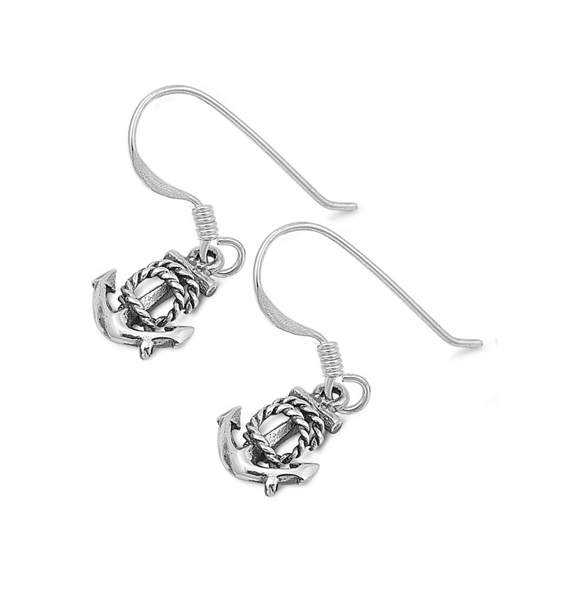 Silver Earrings - Anchor