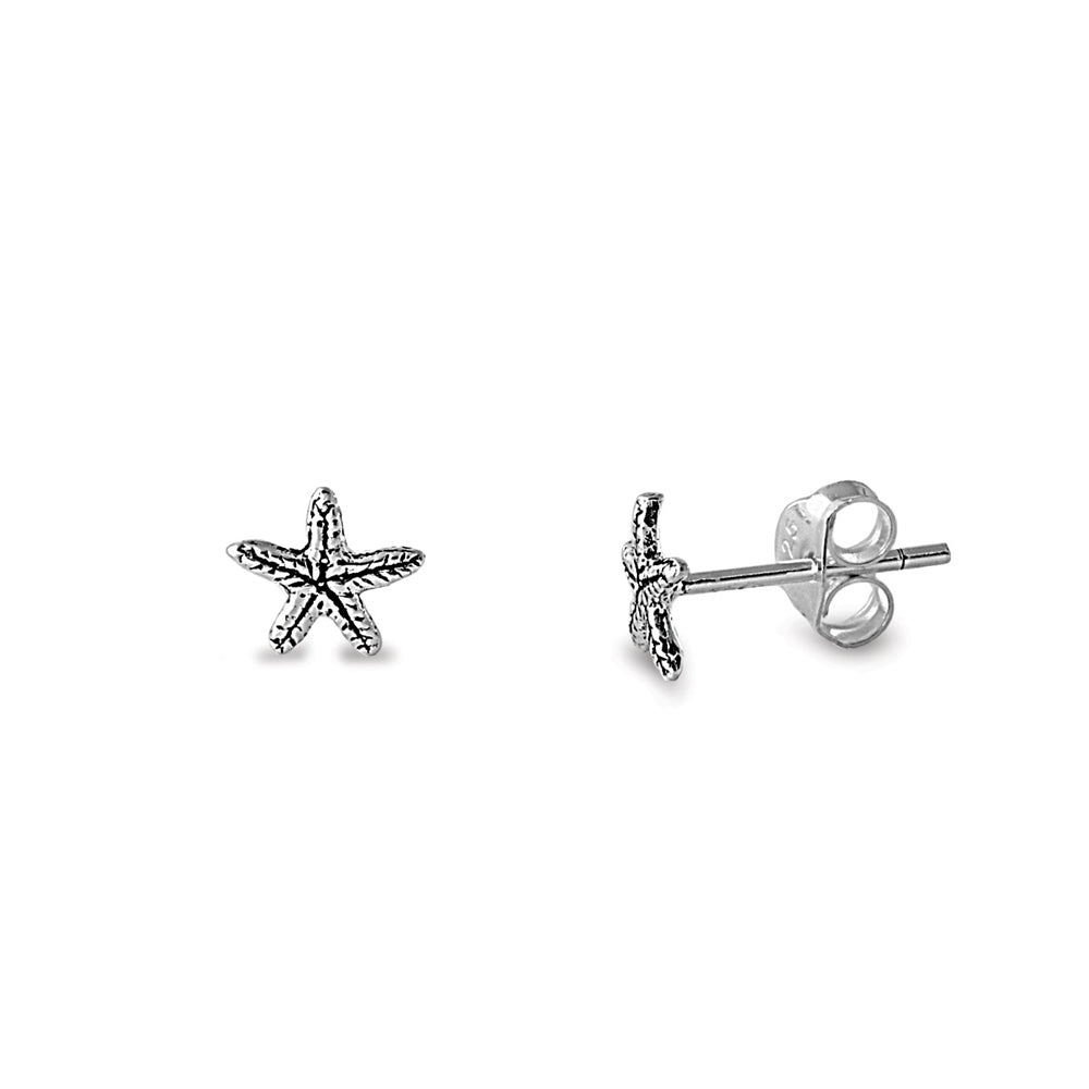 Silver Stud Earrings - Starfish