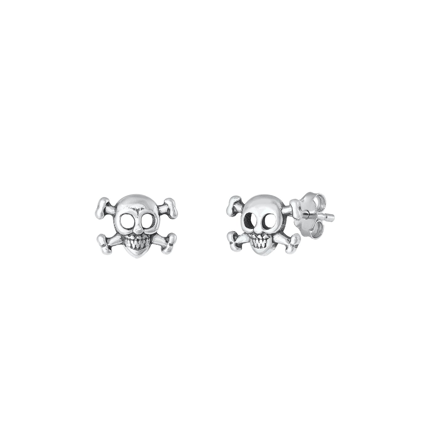 Silver Stud Earrings - Skull