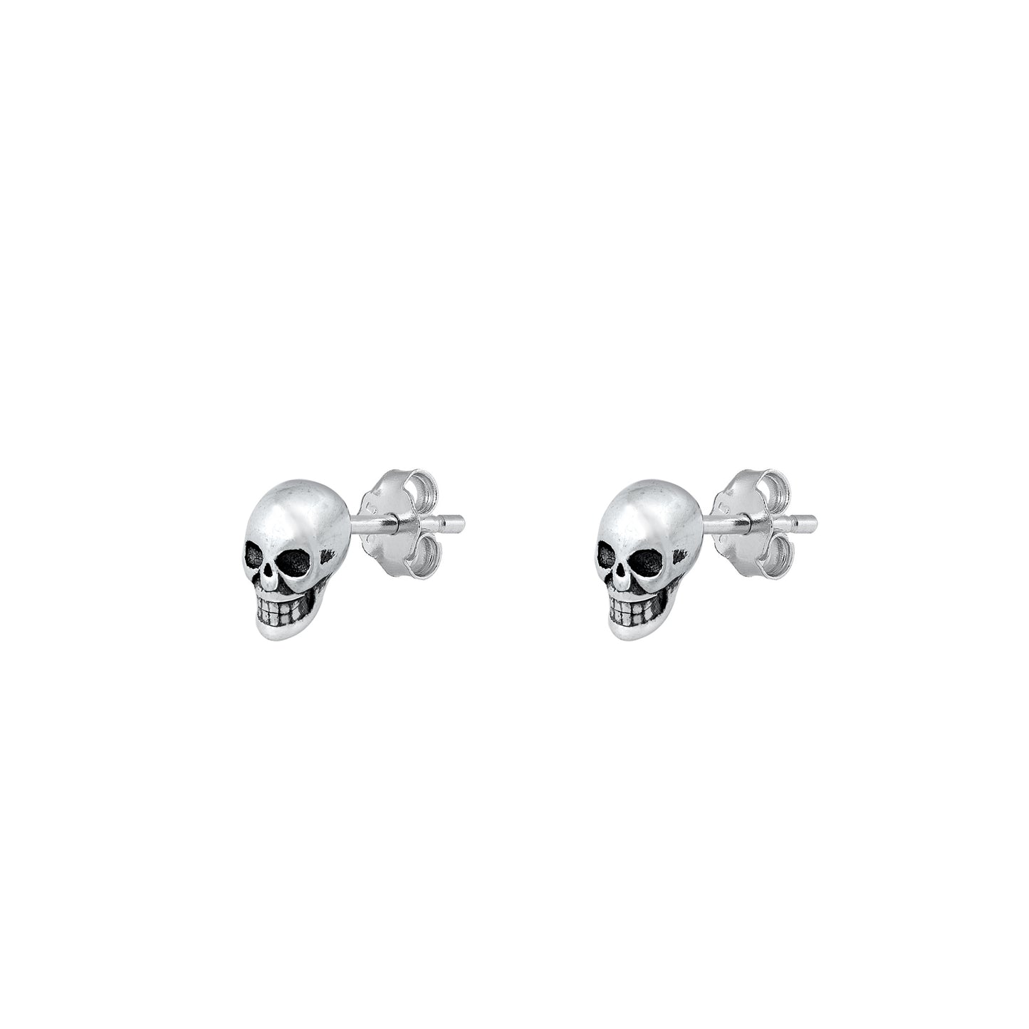 Silver Stud Earrings - Skull