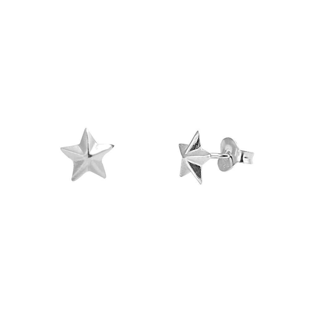 Silver Stud Earrings - Star