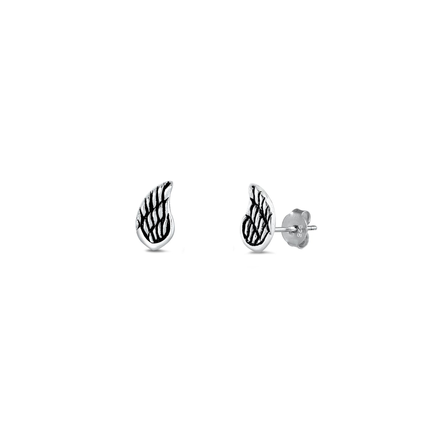 Silver Stud Earrings - Wing