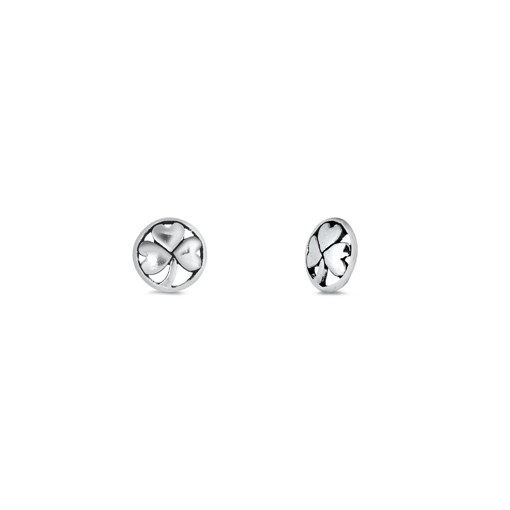 Silver Stud Earrings - Shamrock