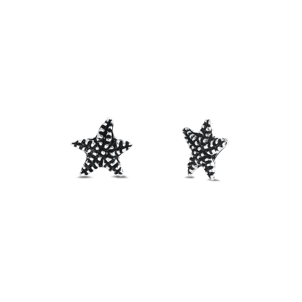 Silver Stud Earrings - Starfish
