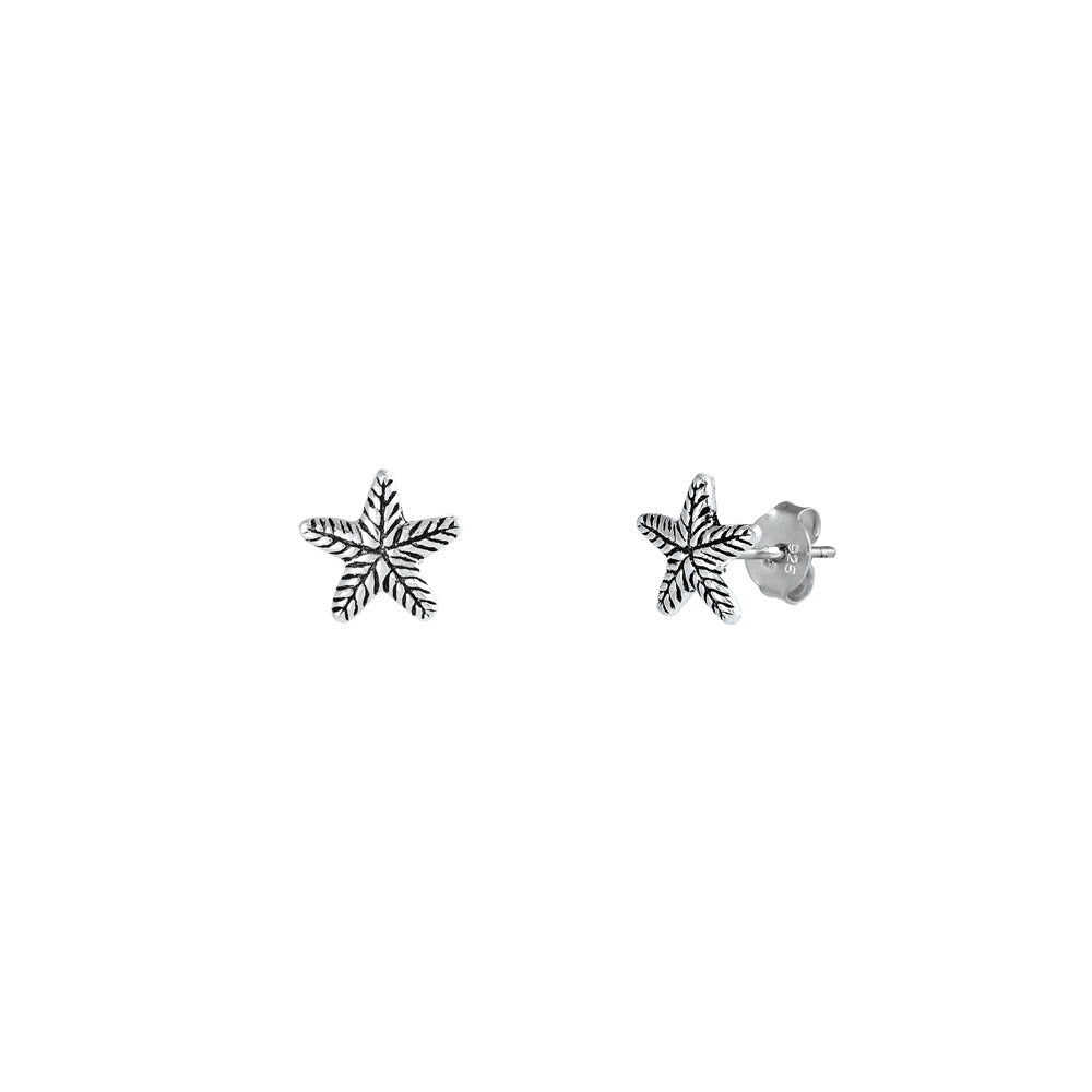 Silver Stud Earrings - Starfish
