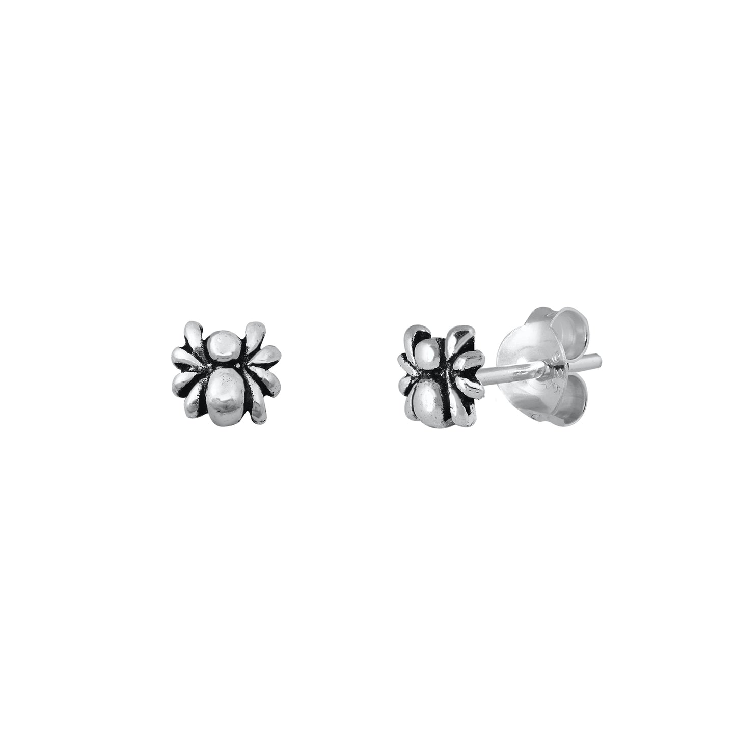 Silver Stud Earrings - Spider