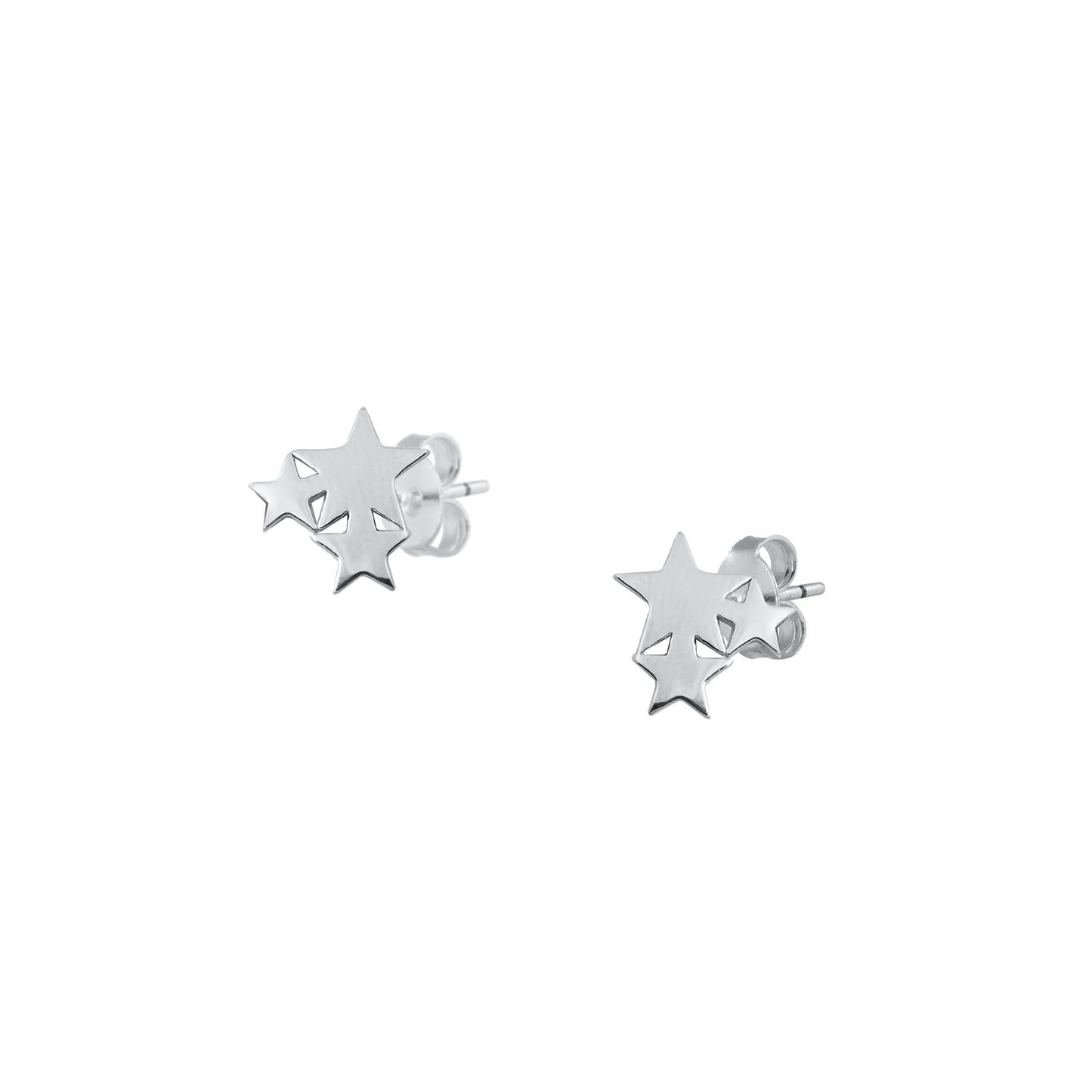 Silver Stud Earrings - Stars