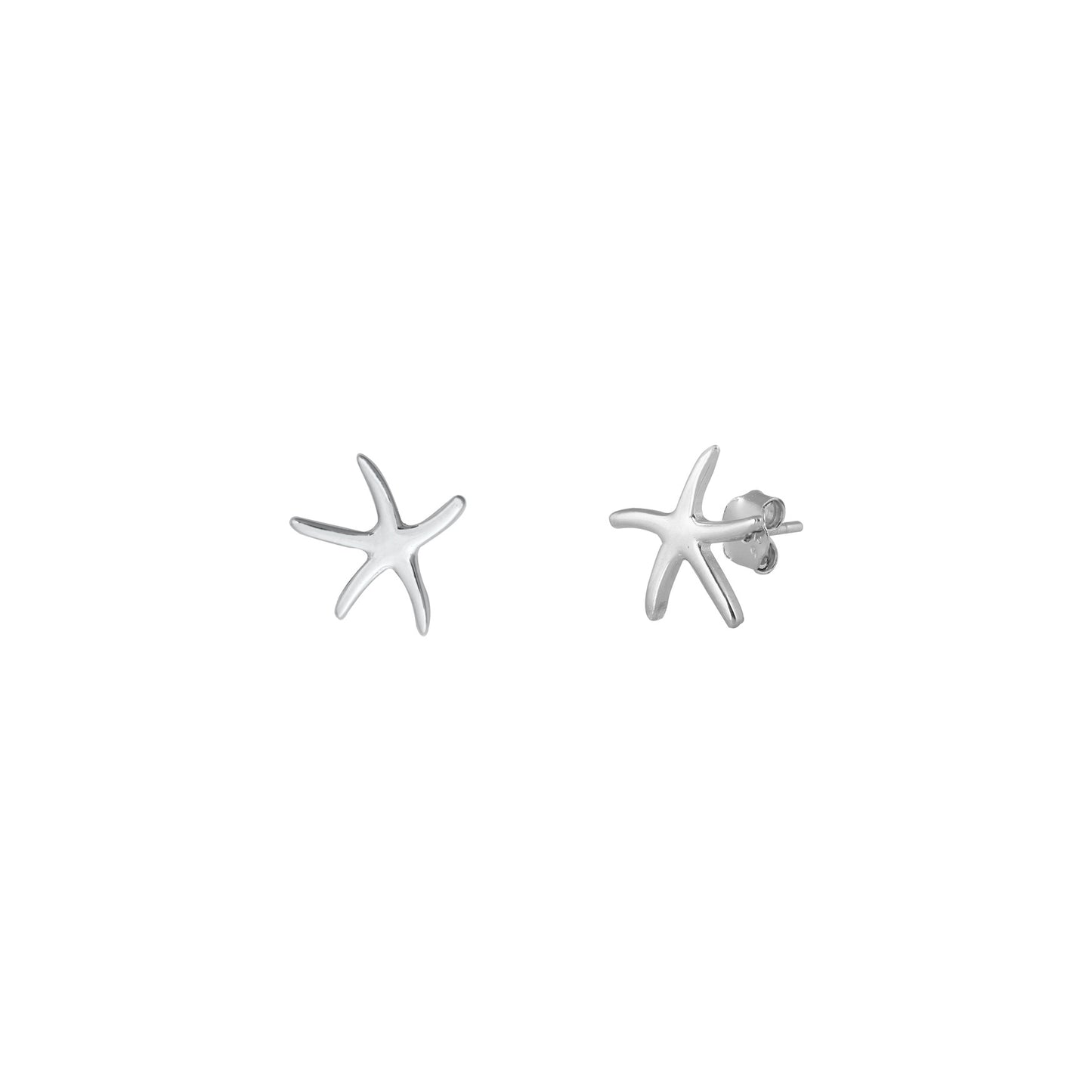 Silver Stud Earrings - Starfish