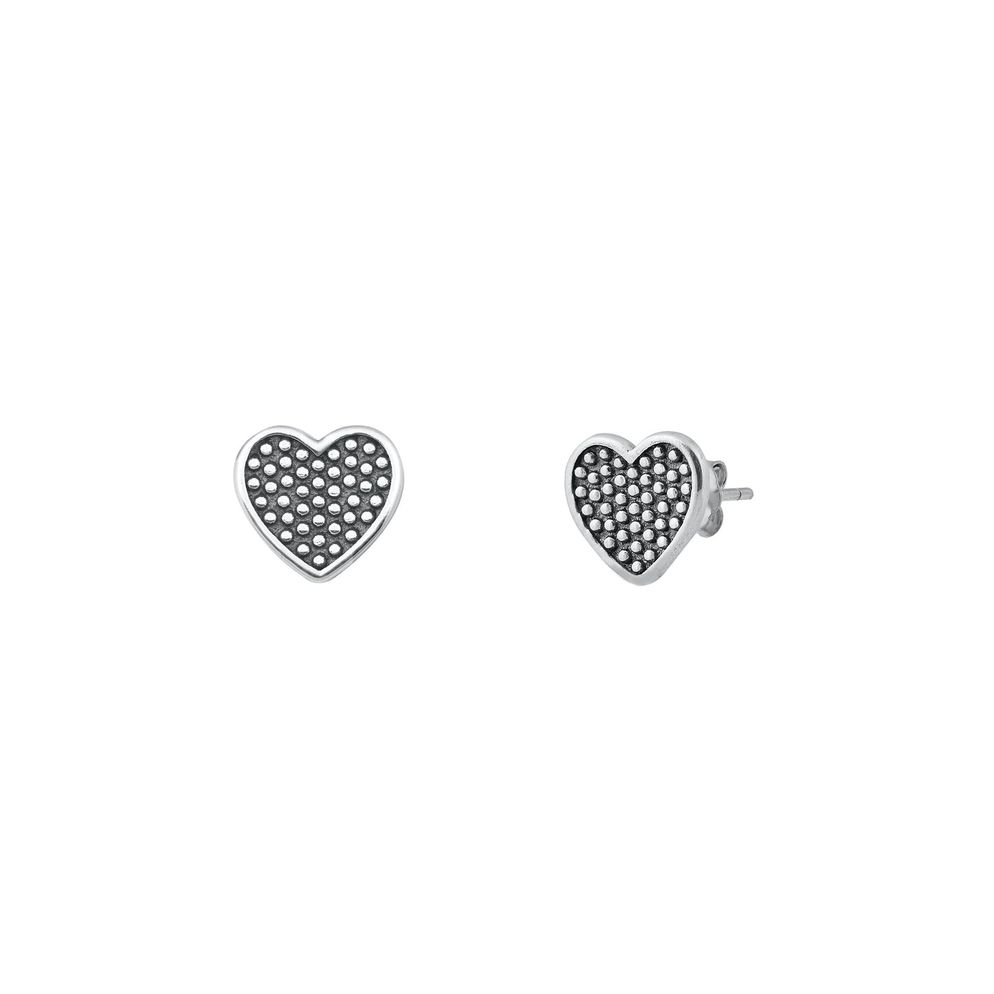 Silver Stud Earrings - Heart