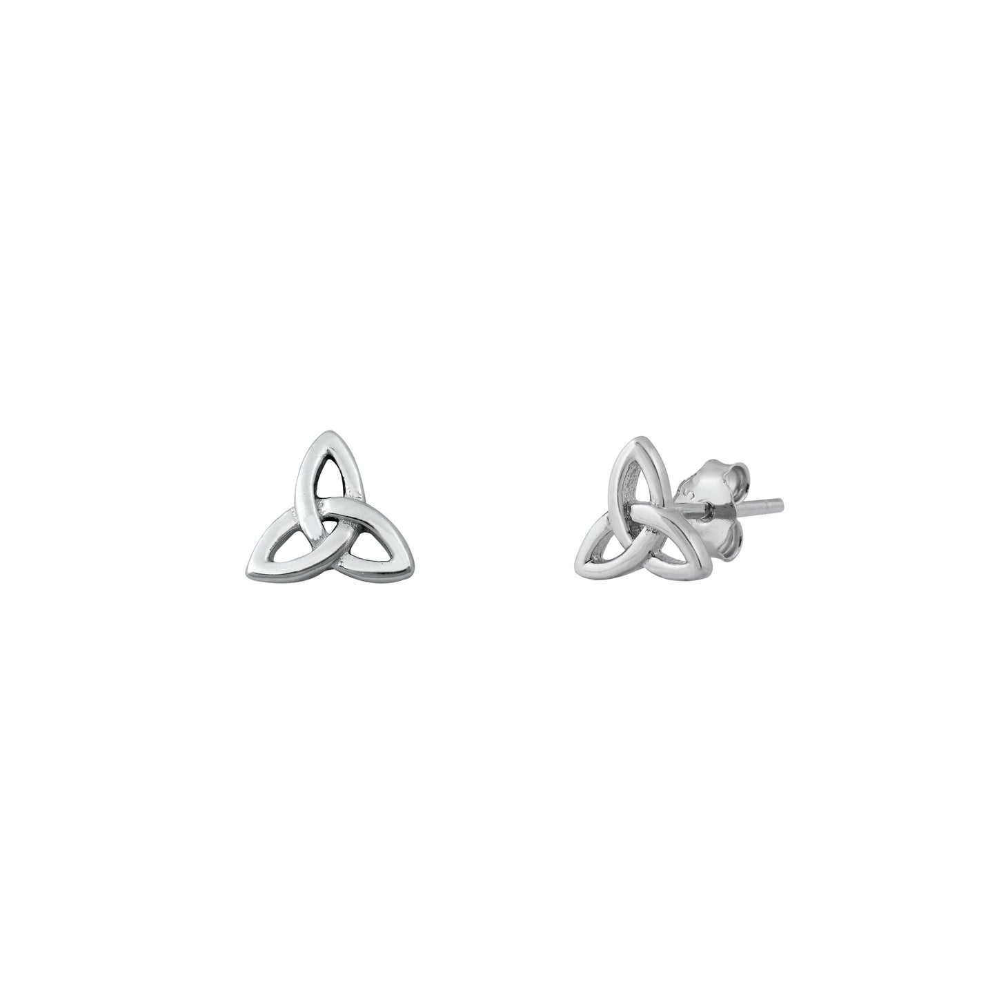 Silver Stud Earrings - Triquetra