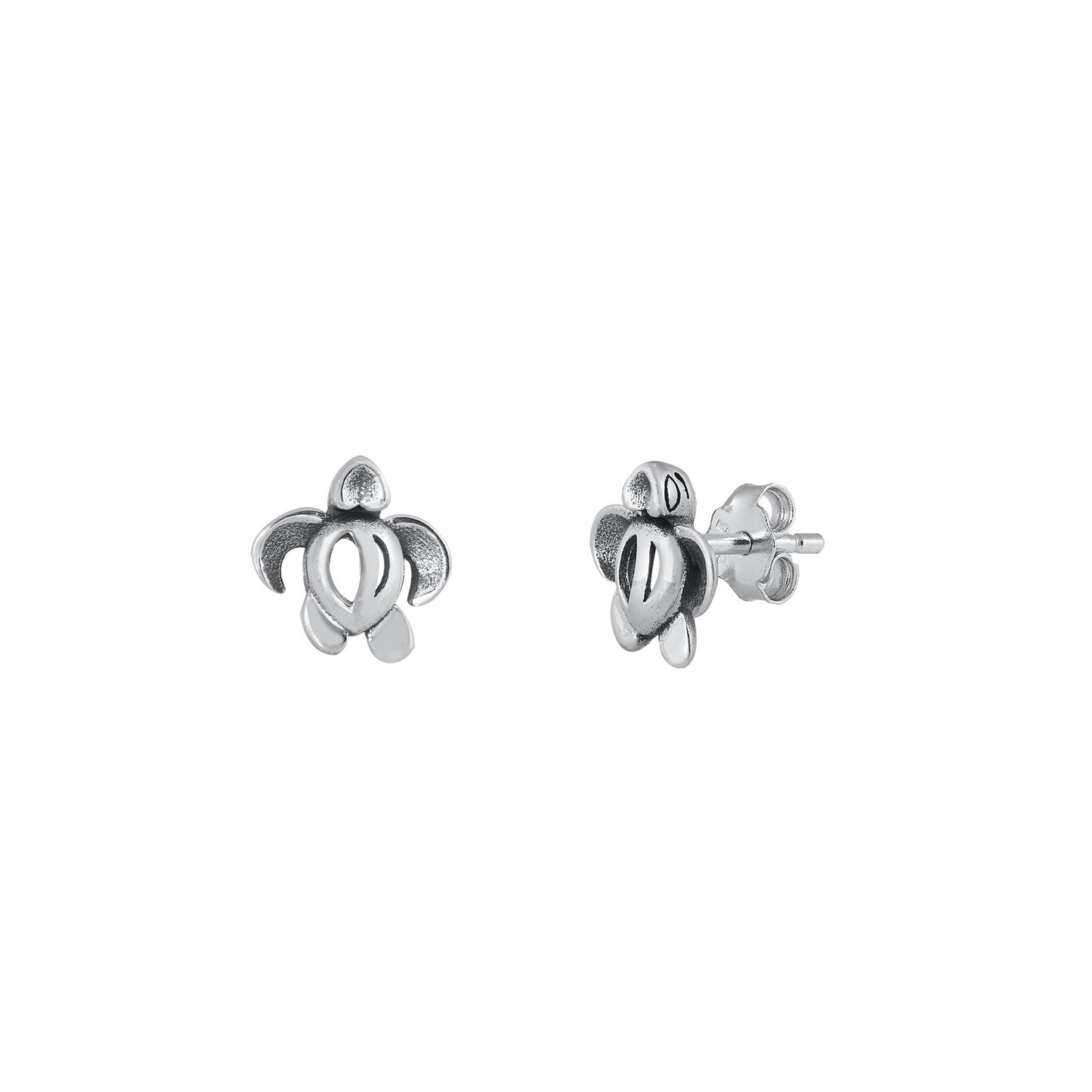 Silver Stud Earrings - Hawaiian Turtle