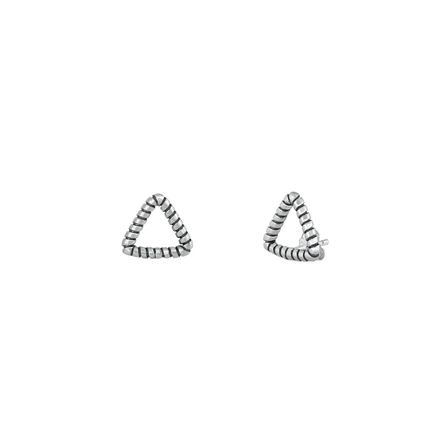 Silver Stud Earrings - Triangle