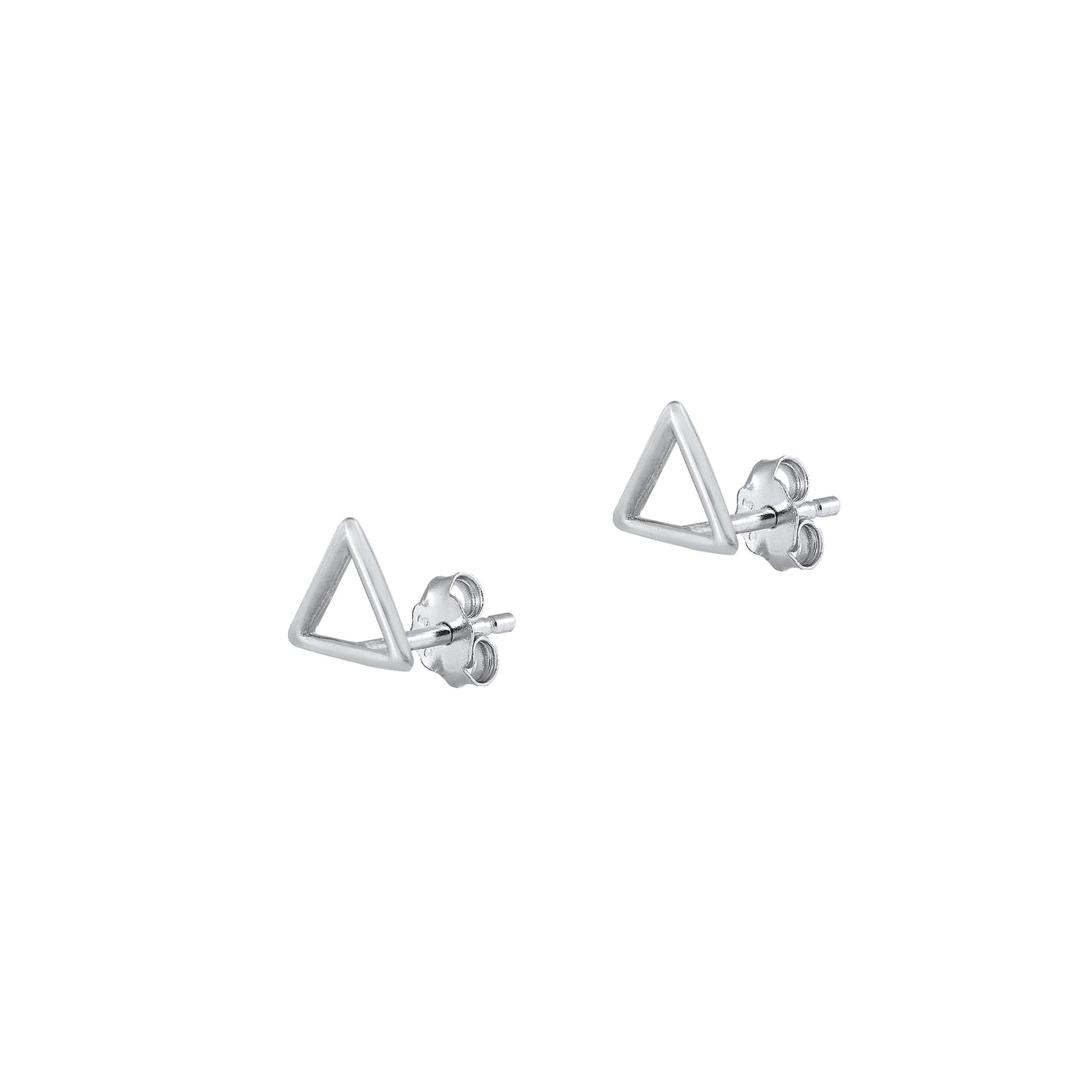 Silver Stud Earrings - Triangle