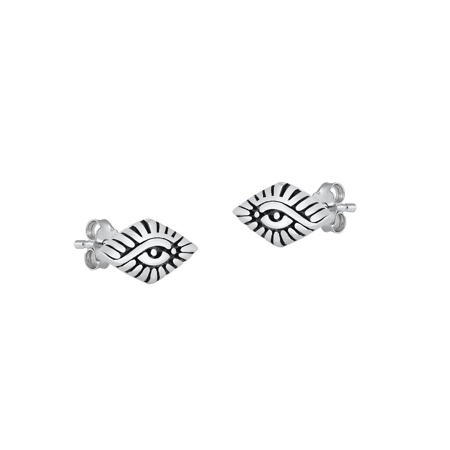 Silver Stud Earrings - All Seeing Eye