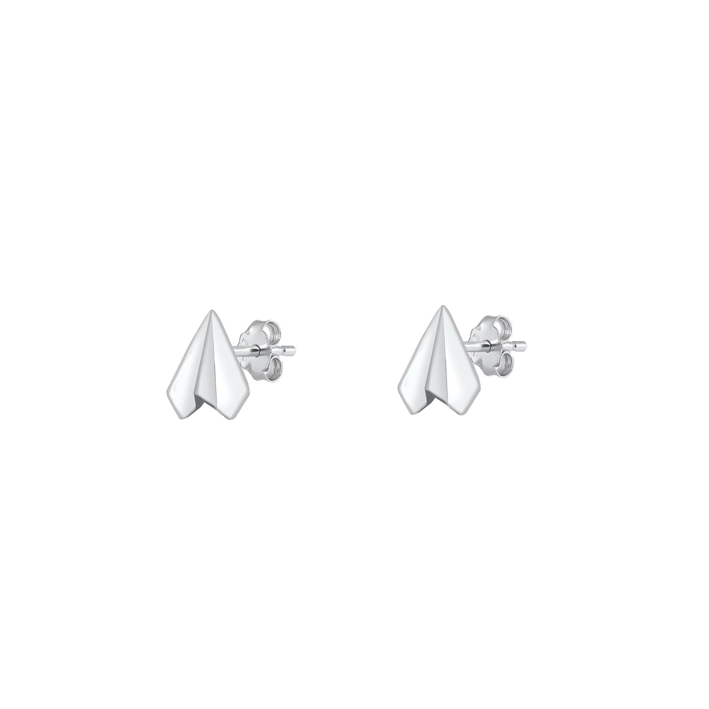 Silver Stud Earrings - Paper Airplane