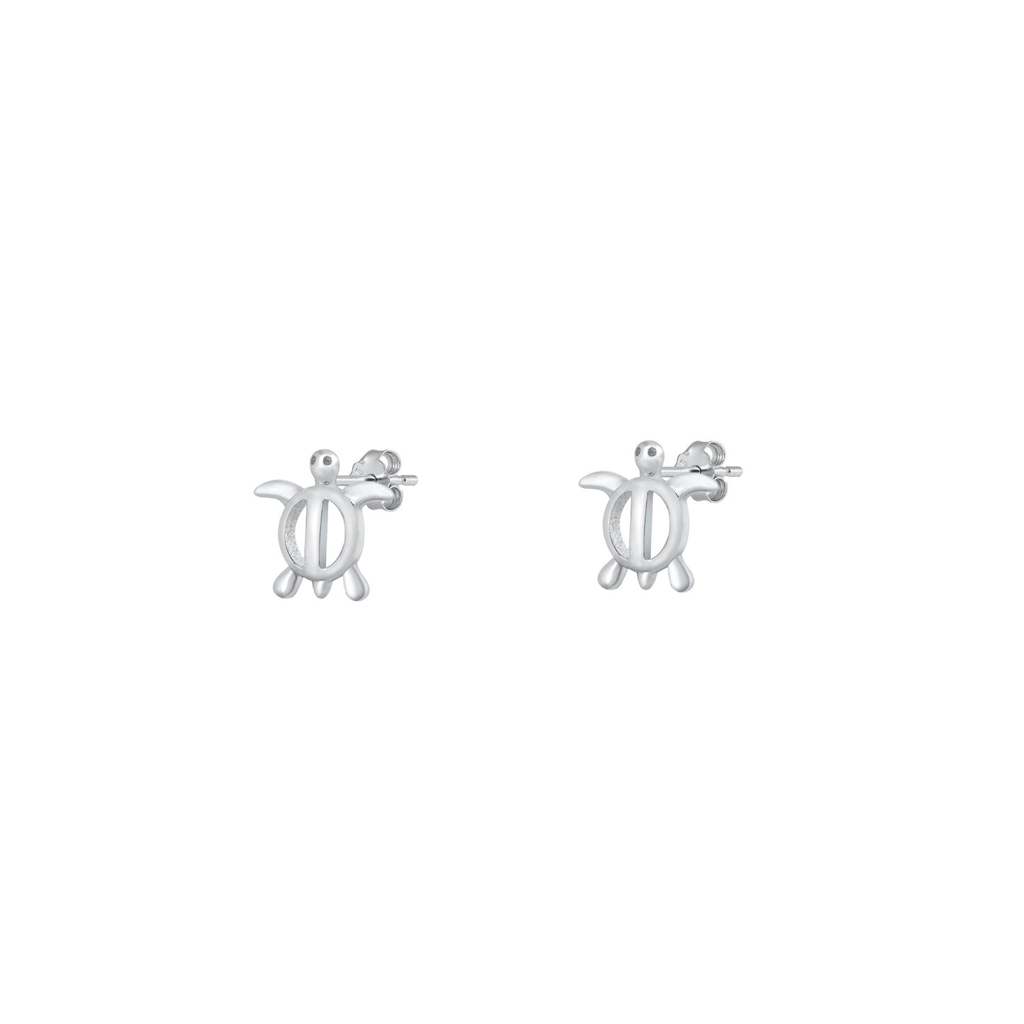 Silver Stud Earrings - Turtle